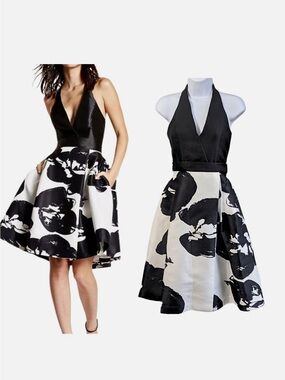 Halston Heritage Halter Neck Orchid Dress